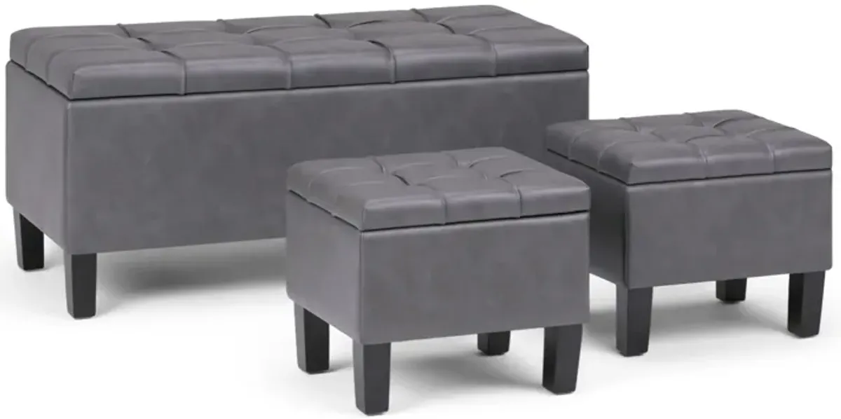 Dover - 3 Piece Storage Ottoman Contemporary Design