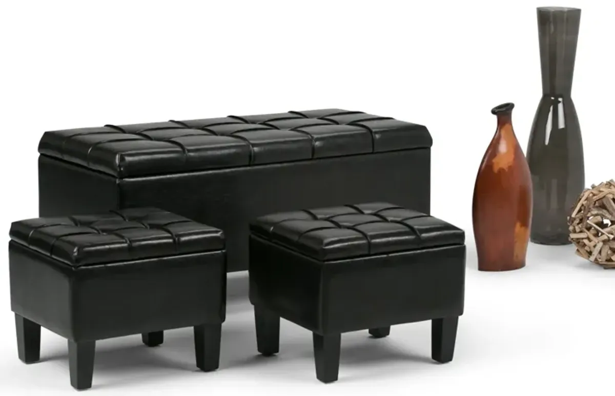 Dover - 3 Piece Storage Ottoman Contemporary Design