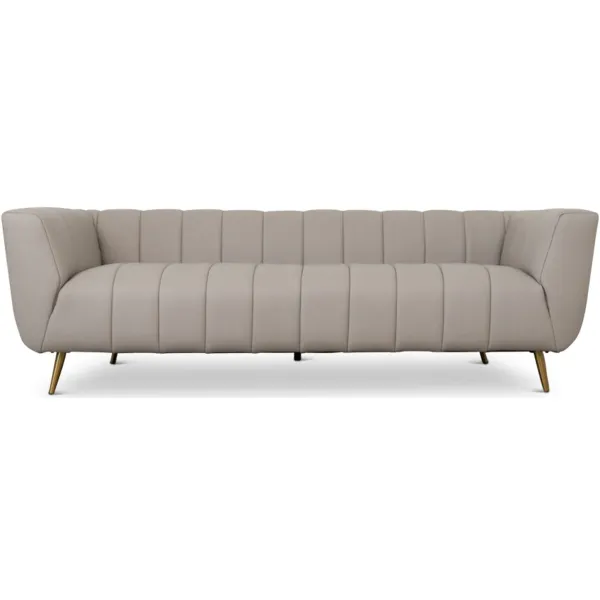 Lamattina - Genuine Italian Leather Channel Tufted Sofa