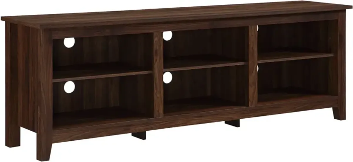 Modern Transitional 3 Shelf Open Storage TV Stand