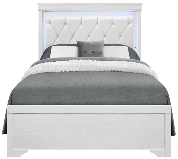 Shaker - Bed With LED Lighting And Crystal Inspired Tufted Headboard