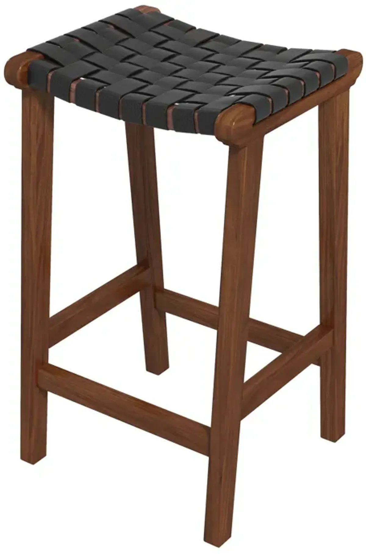 James - Mid-Century Modern Genuine Leather Counter Stool