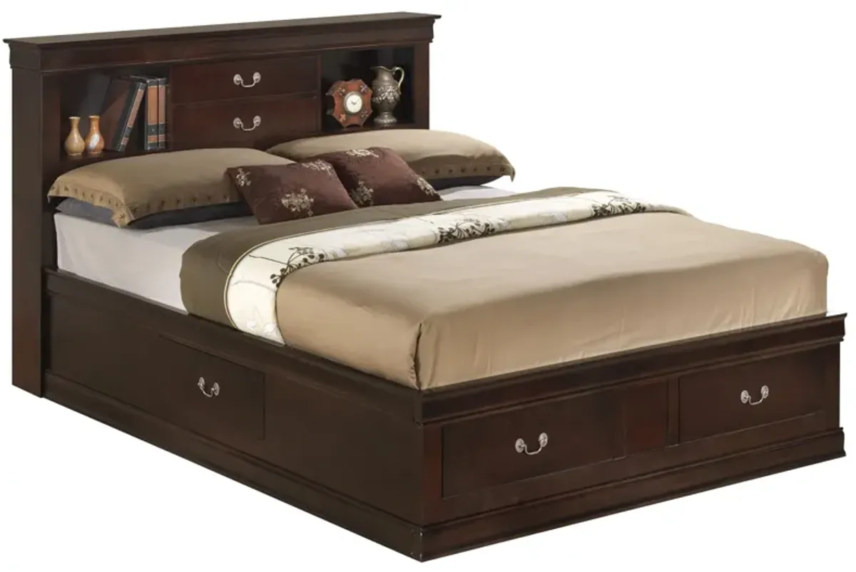 Louis Phillipe - Bookcase Storage Bed