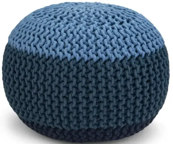 Nikki - Handcrafted Hand Knit Round Pouf