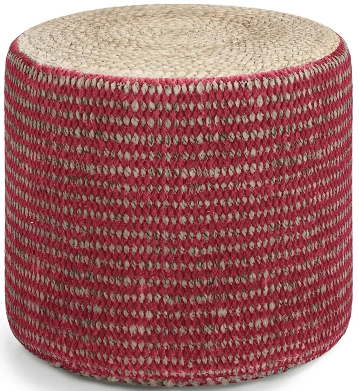 Larissa - Handcrafted Round Braided Pouf