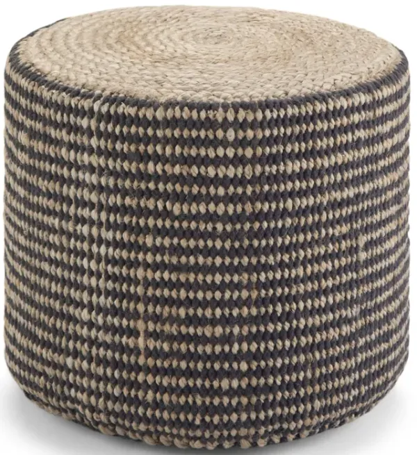 Larissa - Handcrafted Round Braided Pouf