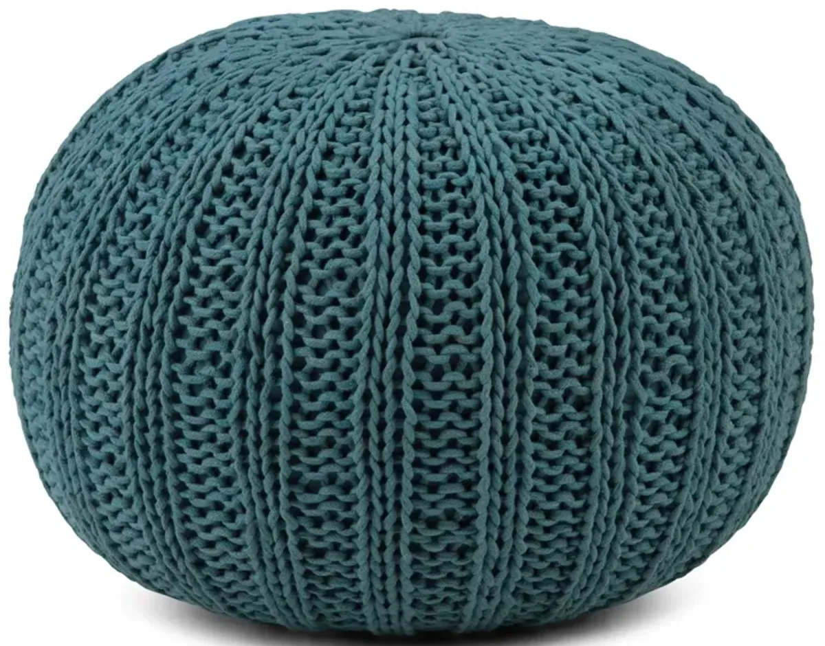 Shelby - Handcrafted Hand Knit Round Pouf
