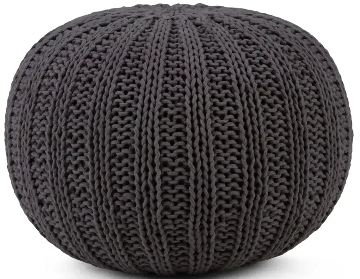 Shelby - Handcrafted Hand Knit Round Pouf