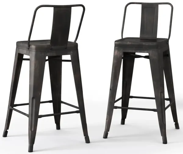Rayne - Curved Back Metal Stool (Set of 2)