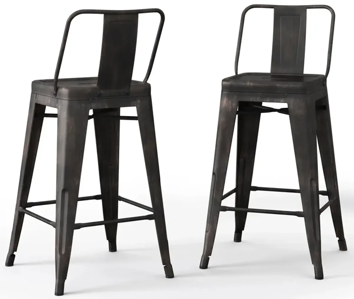 Rayne - Curved Back Metal Stool (Set of 2)
