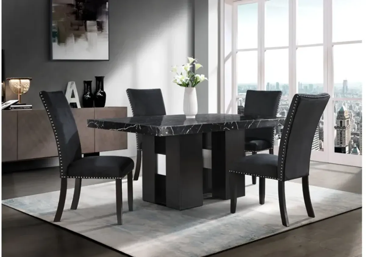 Jhoanna - 5 Pieces Dining Table Set - Black