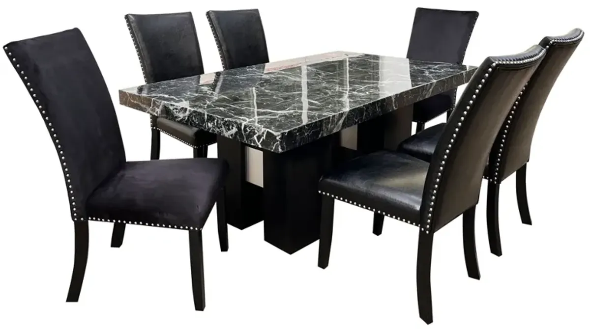 Jhoanna - 5 Pieces Dining Table Set - Black