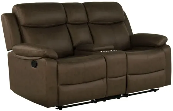 Brenda - Console Reclining Loveseat With Manual Recline Function - Brown