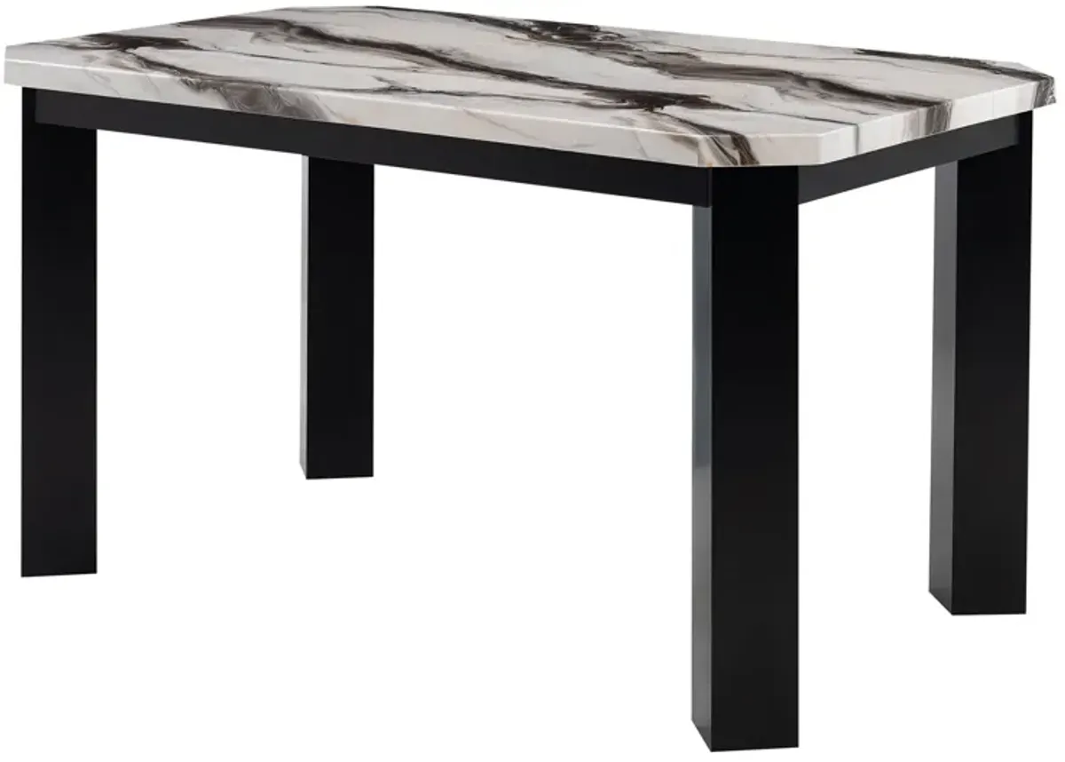 Magaly - Bar Table And Stool 5 Piece Set With Marbled Top Detail - Dark Gray