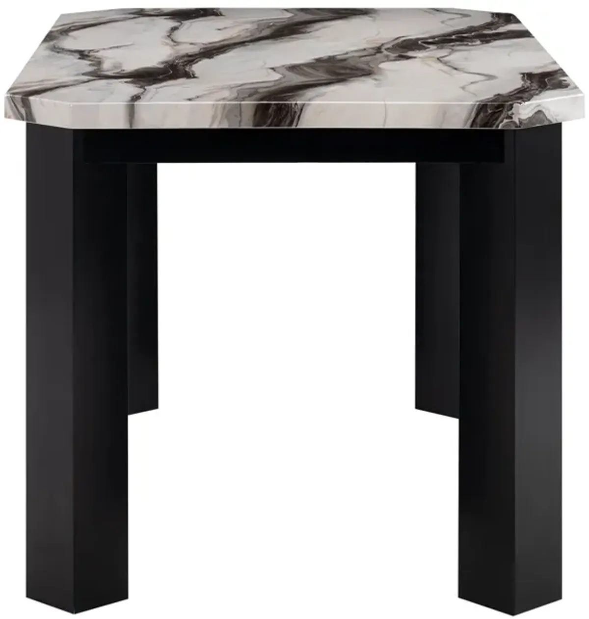 Magaly - Bar Table With Marbled Top Detail And Scalloped Edges - Dark Gray