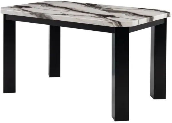 Magaly - Bar Table With Marbled Top Detail And Scalloped Edges - Dark Gray