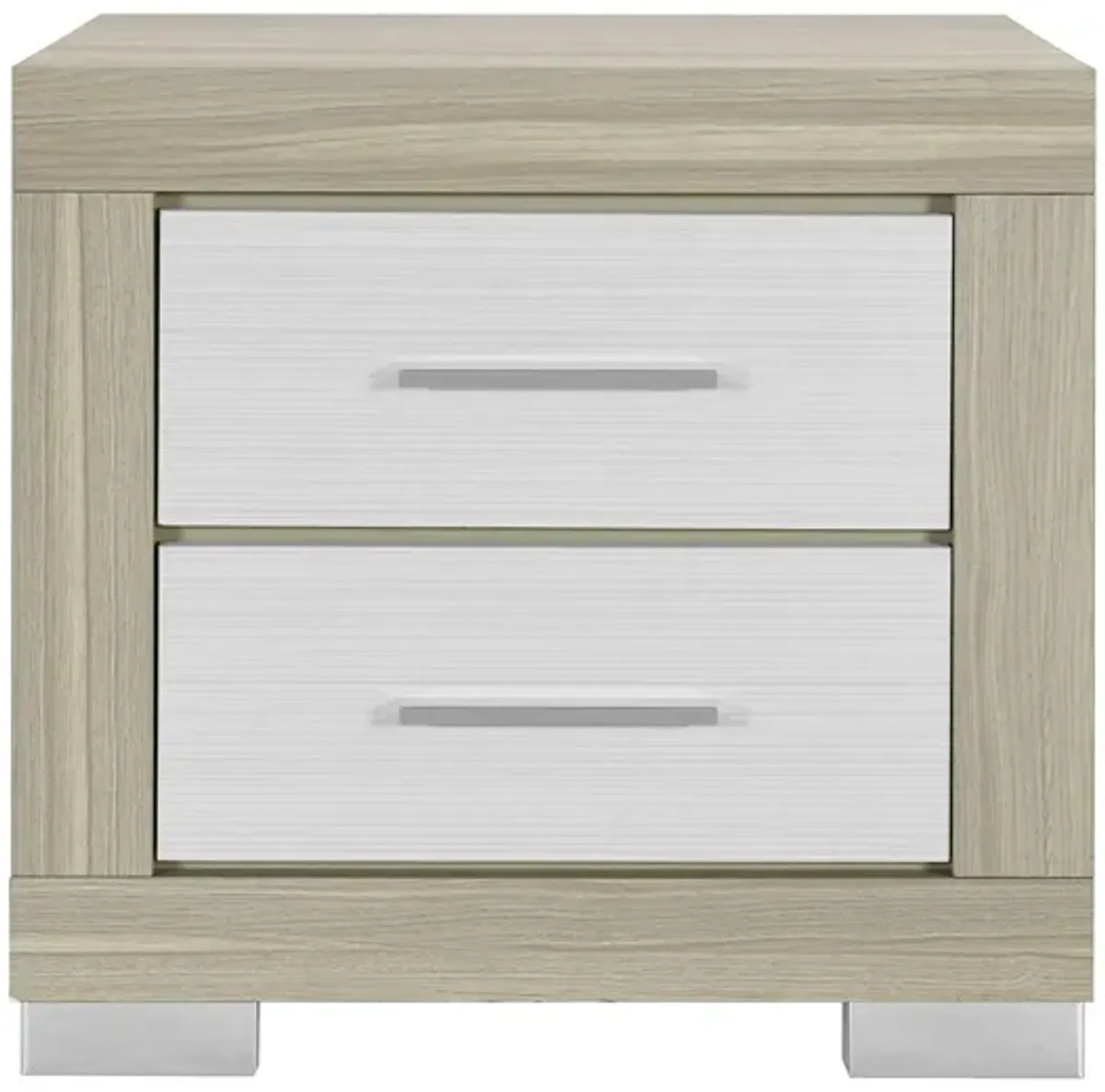 Elsa - 2 Toned Nightstand With Bar Handle And Spacious Drawers