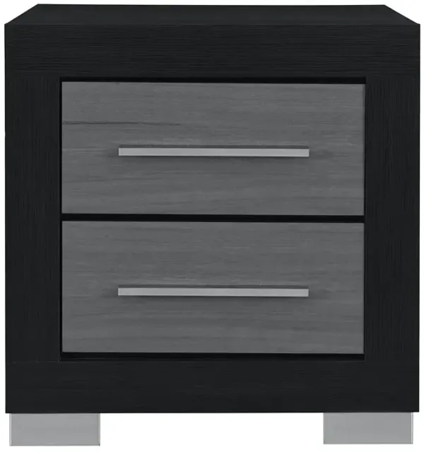 Elsa - 2 Toned Nightstand With Bar Handle And Spacious Drawers