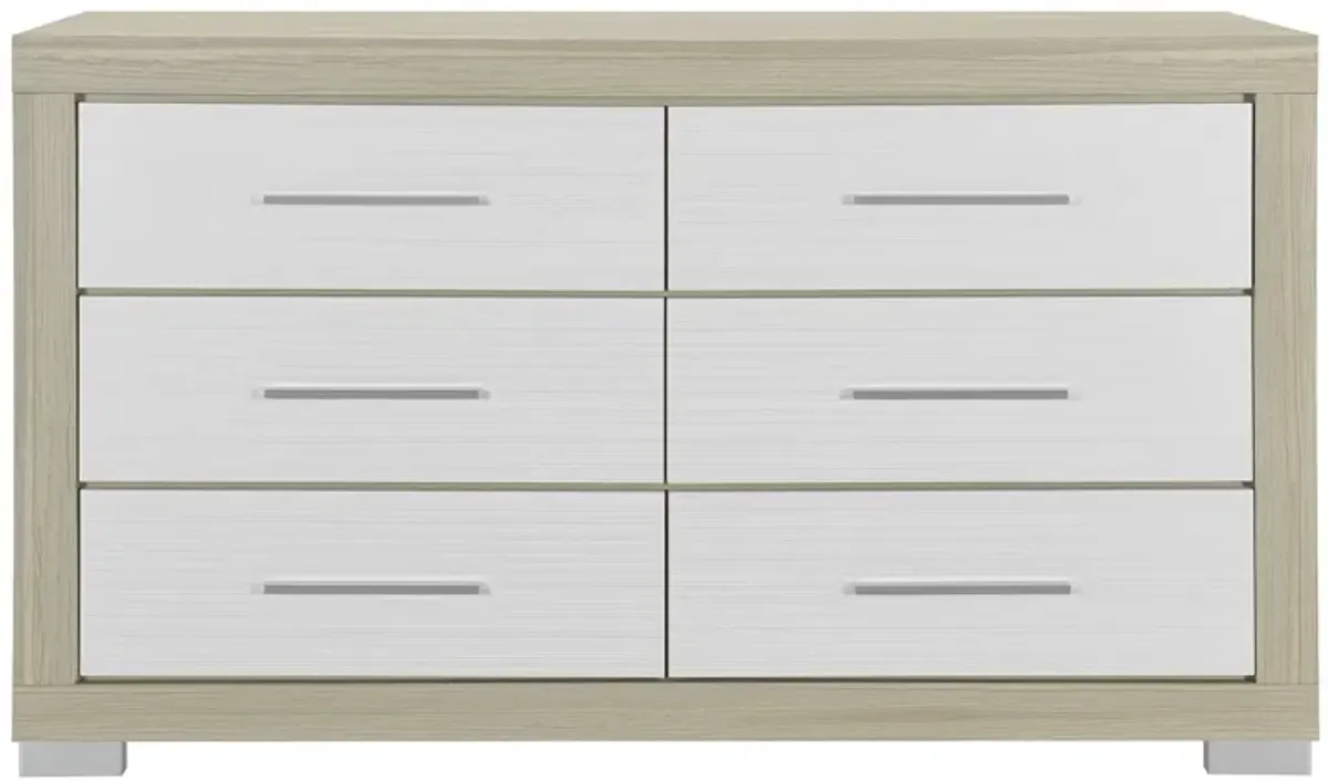 Elsa - 2 Toned And Dresser With Bar Handle And Construction