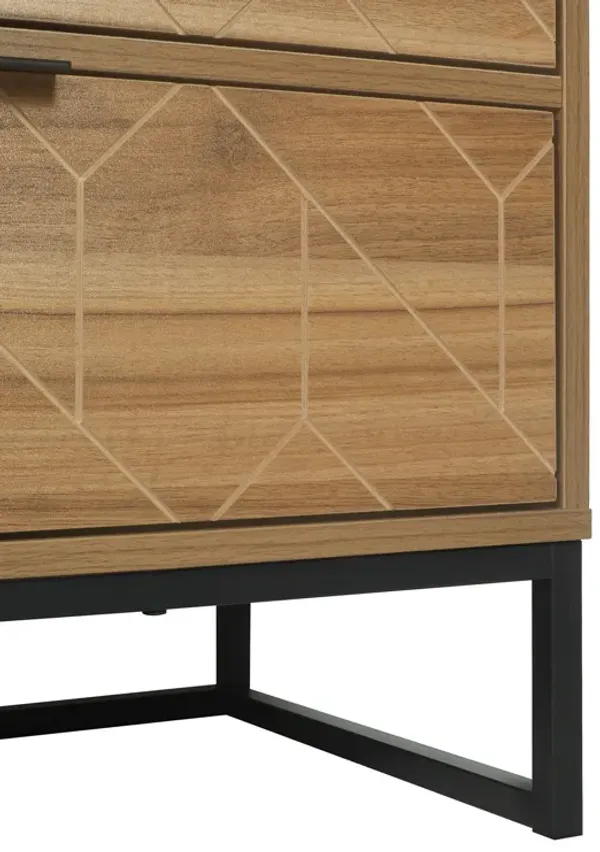 Modern 7 Drawer Dresser Cabinet - Walnut