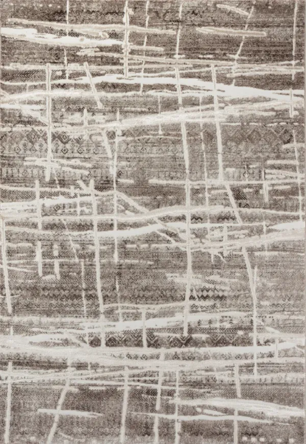 .Kaia Beige & Ivory Geometric Area Rug 6'6" x 9'