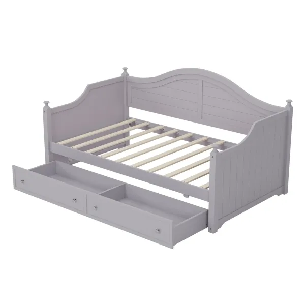 Daybed With 2 Storage Drawers, Sofa Bed With Handrail For Living Room Bedroom