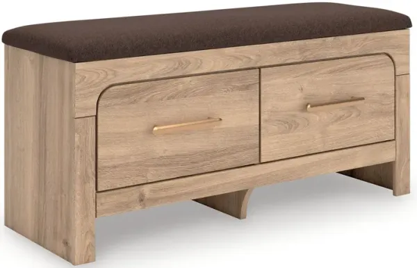 Kinlanni - Tan / Brown - Bedroom Upholstered Storage Bench
