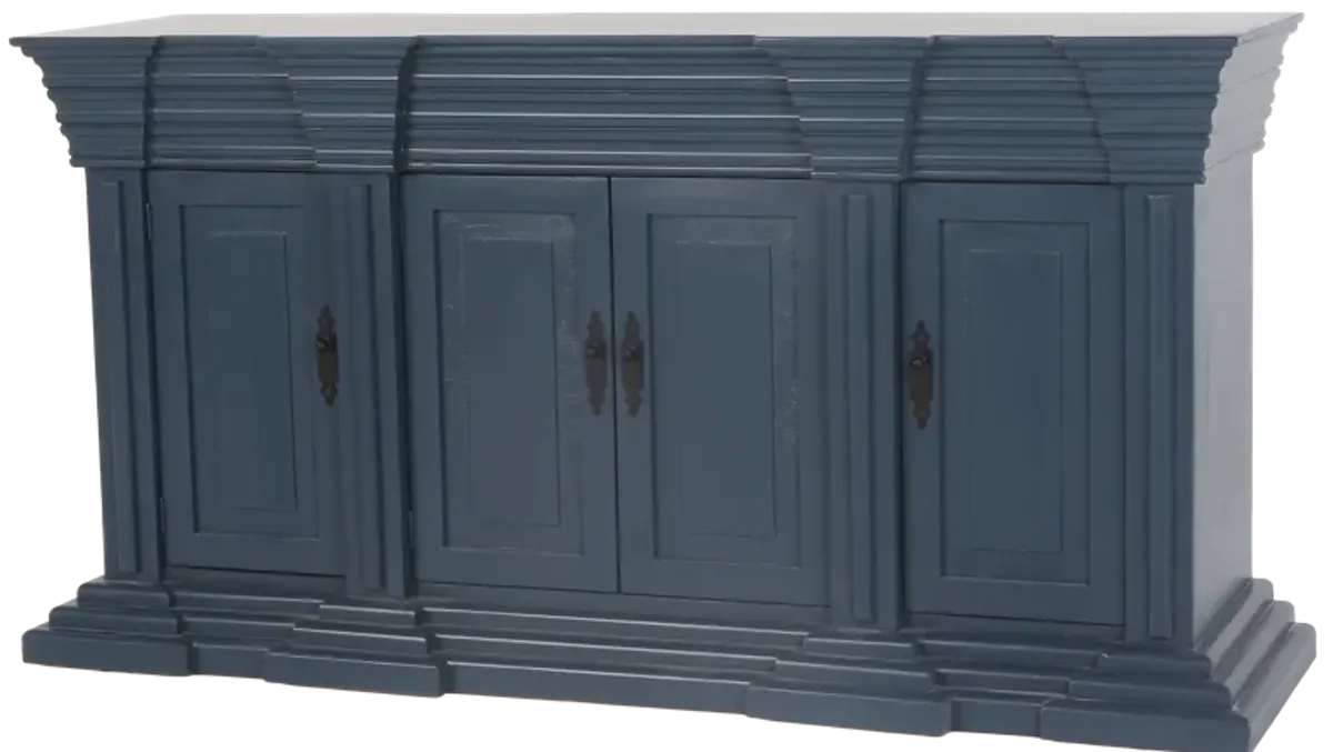 4-Door Sideboard with Layered Pedestal Design