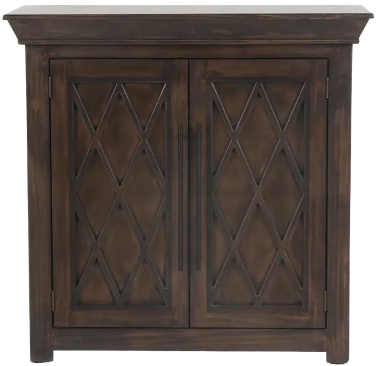 Rustic Brown Diamond Lattice TV Console