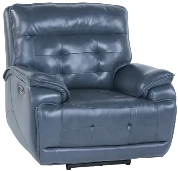 Top Grain Leather Power Recliner with Adjustable Headrest