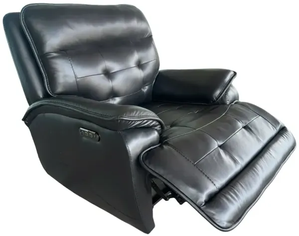 Top Grain Leather Power Recliner with Adjustable Headrest