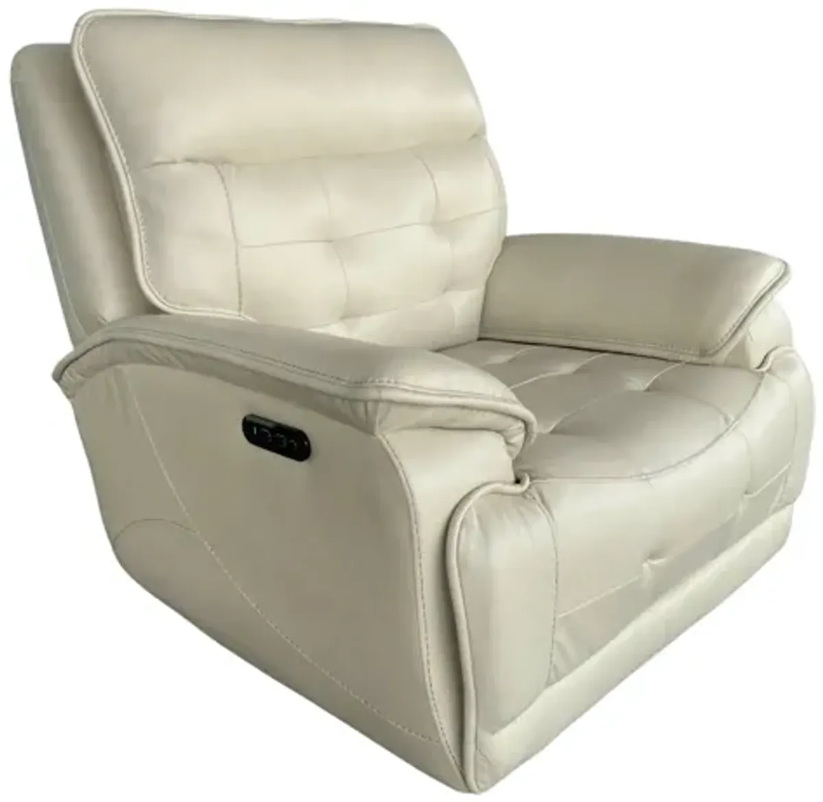 Top Grain Leather Power Recliner with Adjustable Headrest