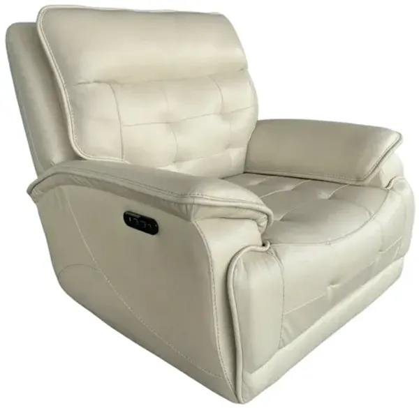 Top Grain Leather Power Recliner with Adjustable Headrest