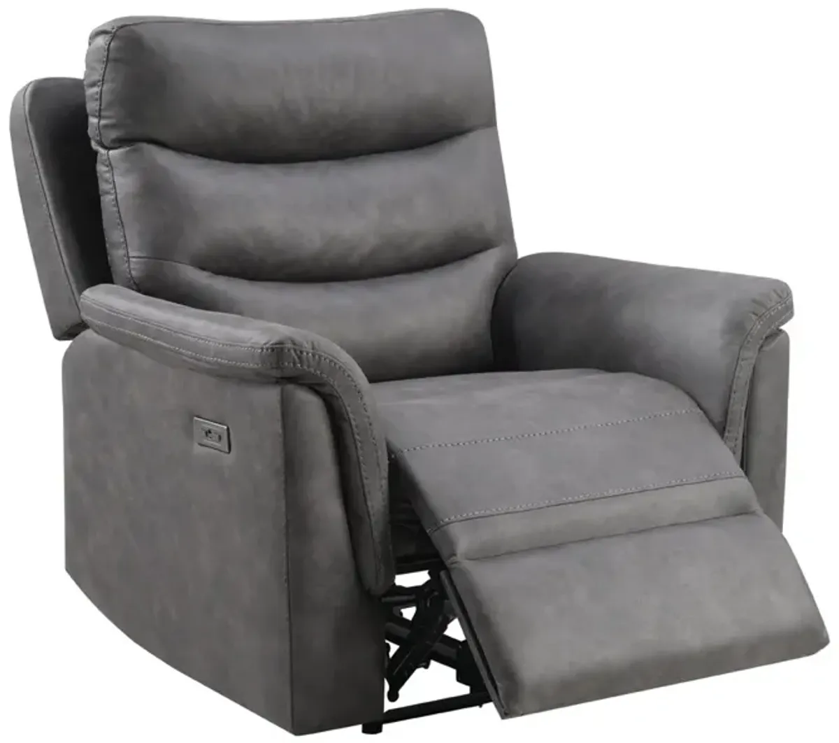 Gray  Dual Power Recliner with Power Headrest