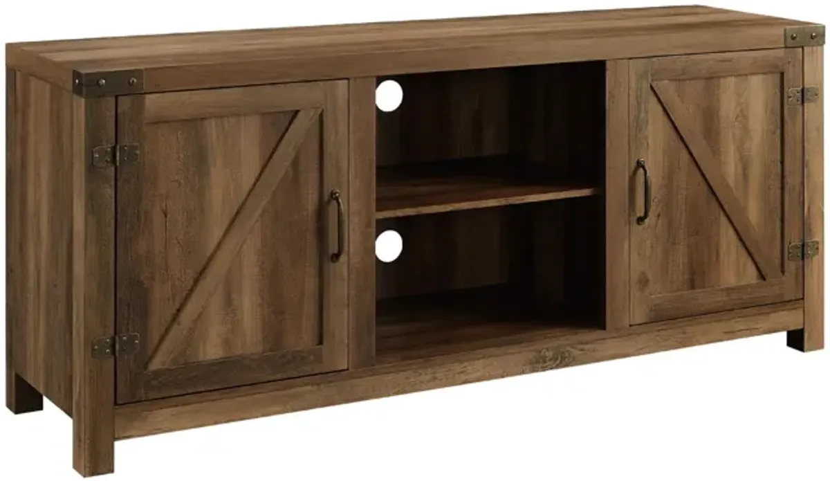 Farmhouse Barn Door TV Stand For TVs Up To 65"