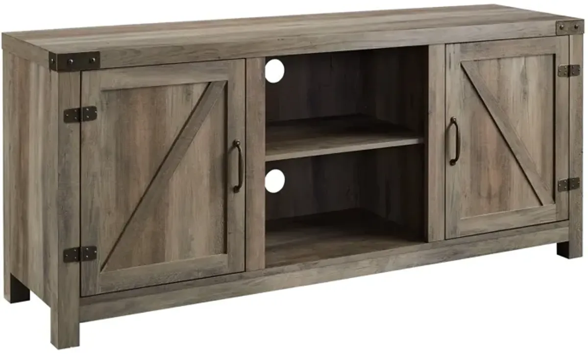 Farmhouse Barn Door TV Stand For TVs Up To 65"