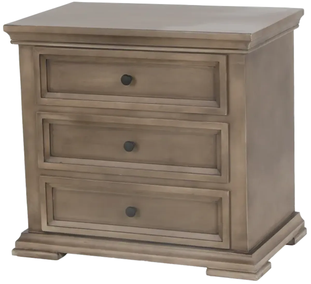 3 Drawer Rustic Nightstand
