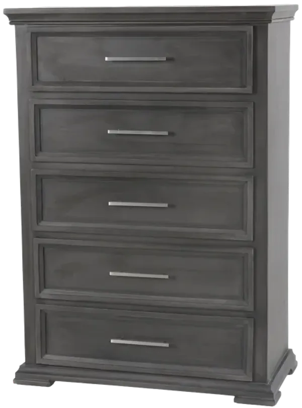 Modern 5 Drawer Gray Chest