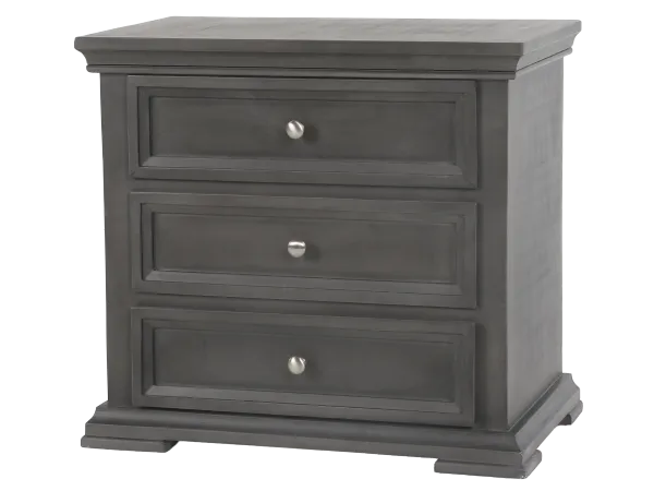 Modern Gray 3 Drawer Nightstand