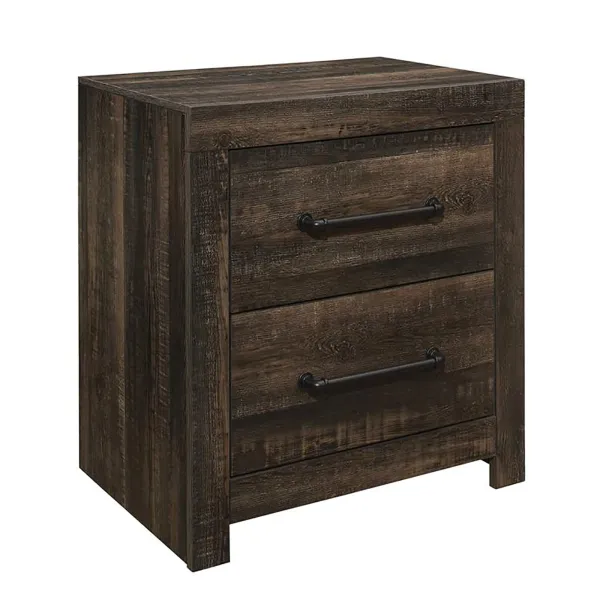 Monica - Nightstand With Spacious Drawers Bar Handles - Dark Oak