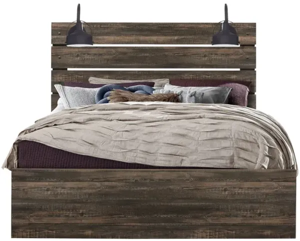 Monica - Full Bed With Panel And Slat Headboard - Dark Oak