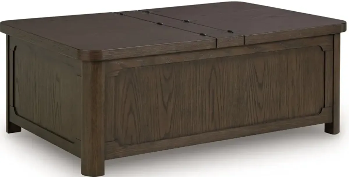 Breckington - Cocktail Table With Storage - Dark Brown