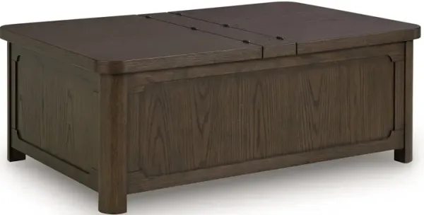 Breckington - Cocktail Table With Storage - Dark Brown