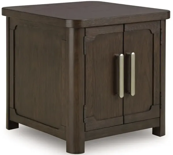 Breckington - Rectangular 2-door End Table - Dark Brown