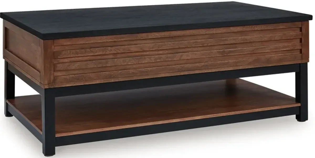 Kallari - Lift Top Cocktail Table - Warm Brown / Black