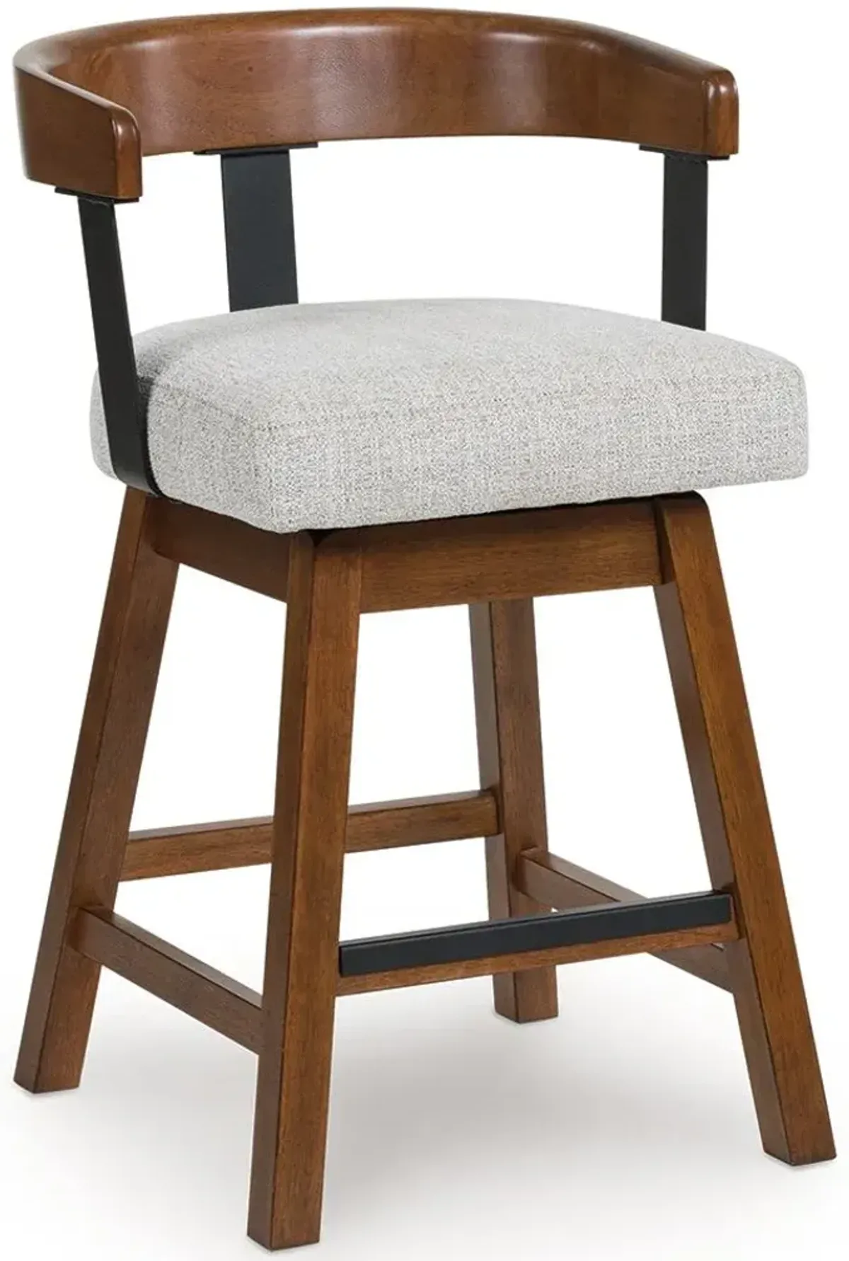 Ralene - Upholstered Swivel Barstool (Set of 2) - Medium Brown