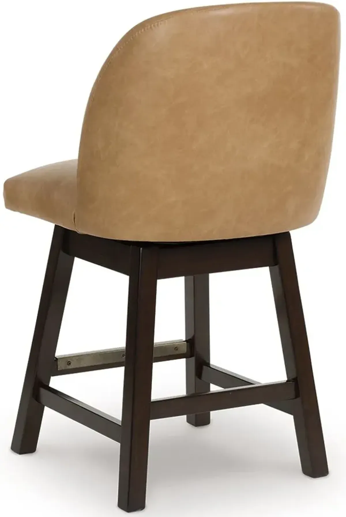 Neymorton - Upholstered Swivel Faux Leather Barstool (Set of 2) - Dark Grayish Brown