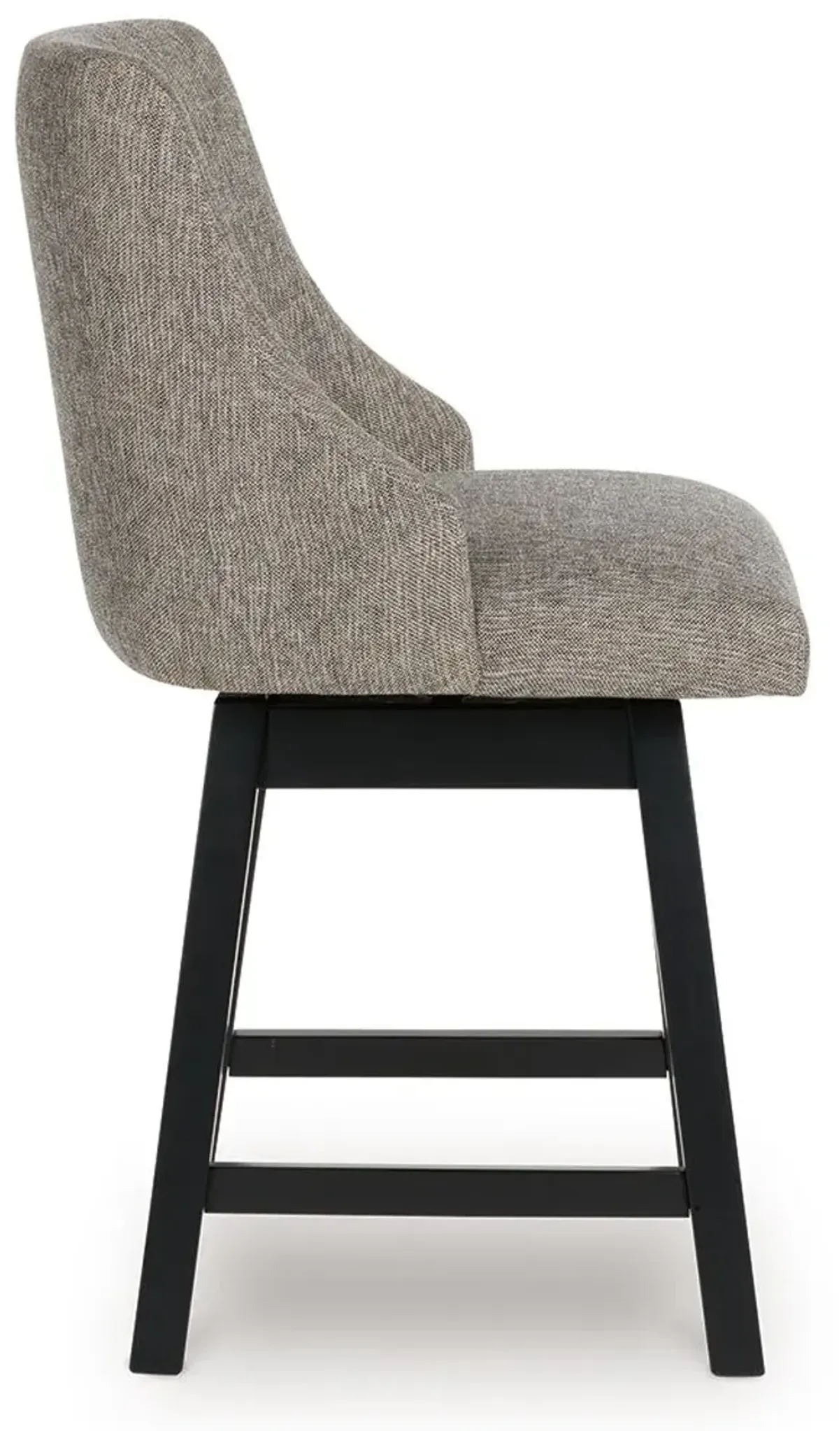 Neymorton - Upholstered Swivel Barstool (Set of 2) - Dark Grayish Brown
