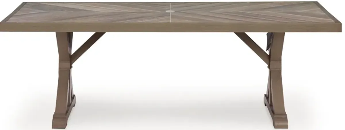 Laguna Heights - Rectangular Dining Table With Umbrella Option - Beige