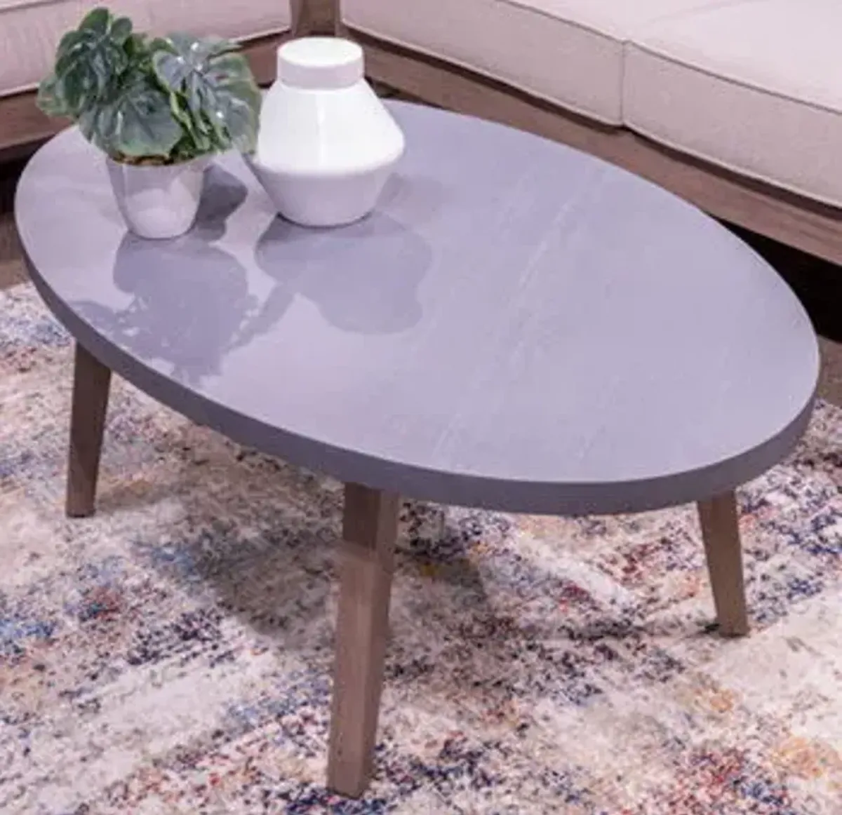 Harmony Headlands - Oval Cocktail Table - Natural / Gray